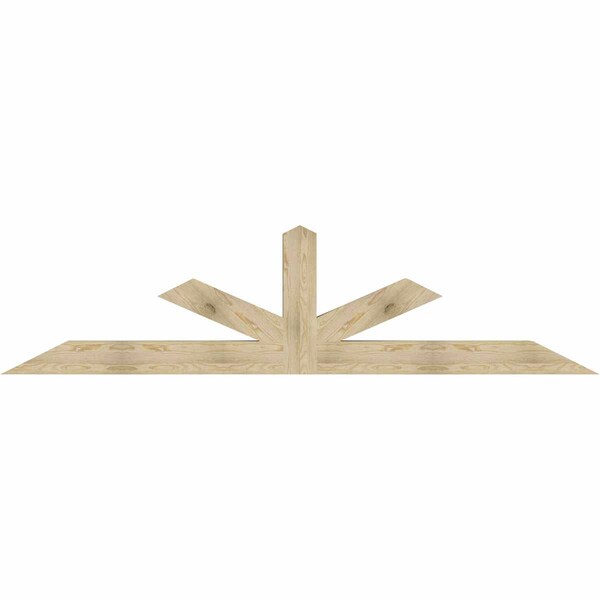 Ekena Millwork Saratoga Rough Sawn Timber Gable Bracket, Douglas Fir, 108"W x 27"H x 6"D x 6"F, 6/12 Pitch GBW108X27X0606SAR00RDF - main